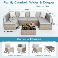Axis 110" Classic Outdoor Sectional Set, 7-Piece