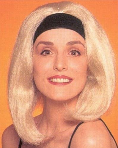 California Blonde Beach Bunny Shoulder Length Wig with Attached Black Headband