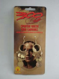 Rubies 300 Spartan Queen Grecian Goddess Coin Earrings Costume Jewelry Accessory