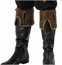 Men's Buccaneer Brown Pirate Boot Cuffs Costume Accessory