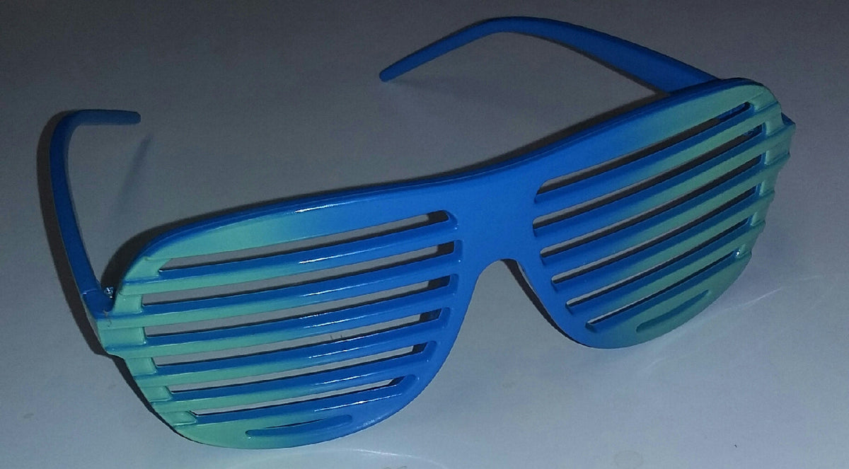 Green to Blue Ombre Two Tone Aviator Blinds Shutter Shades Glasses