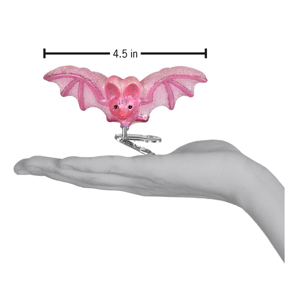 Shimmering Pink Bat Ornament
