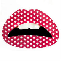 Pink Print with Stars Lips Temporary Tattoo Sticker