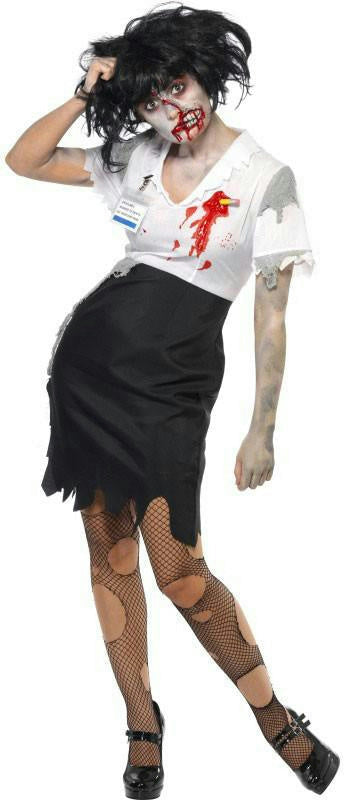 Smiffys Women's Zombie Secretary Worked To Death Costume Size XS 2-4