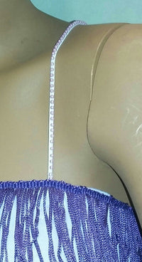 Women's Purple 1920's Deluxe Flapper 9 Tiered Fringe Costume Dress Beaded Straps