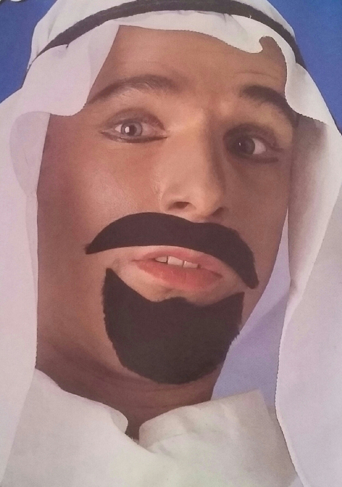Black Sheik Mustache Facial Hair Disguise