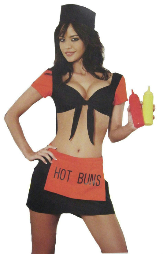 Elegant Moments Womens Sexy BBQ Barbeque Babe Hot Buns Adult Costume Medium 6-10