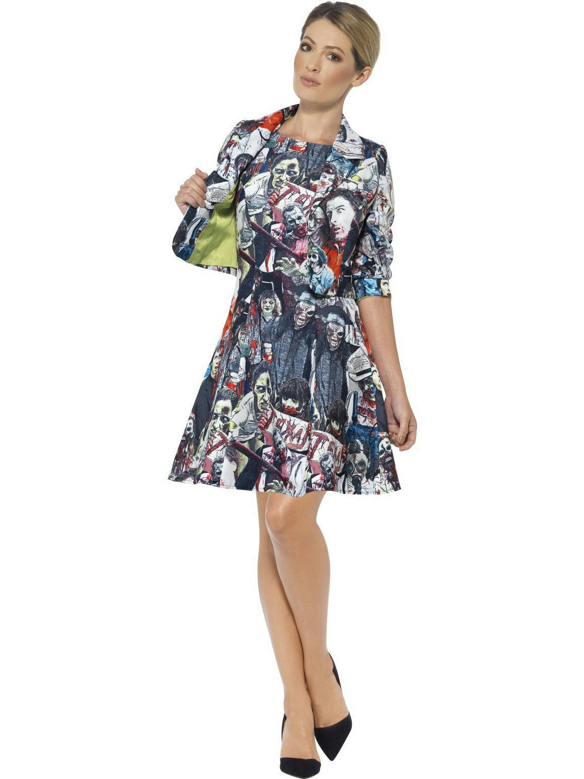 Smiffy's Zombie Print Women's Suit Dress and Jacket Adult Costume