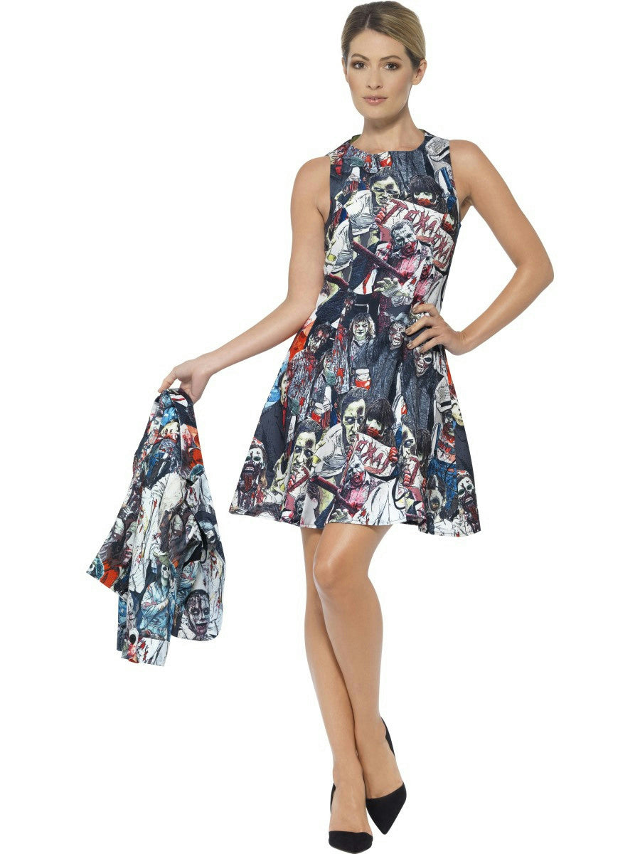 Smiffy's Zombie Print Women's Suit Dress and Jacket Adult Costume