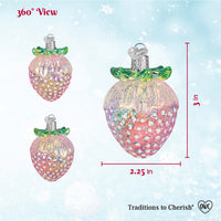 Shimmering  Strawberry Ornament