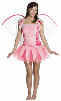Enchanted Fantasy Pink Fairy Adult Costume with Wings