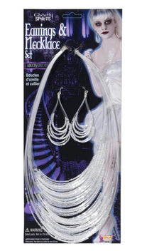 Ghostly Spirits Victorian Bride Ghost Earrings Necklace Costume Jewelry Set