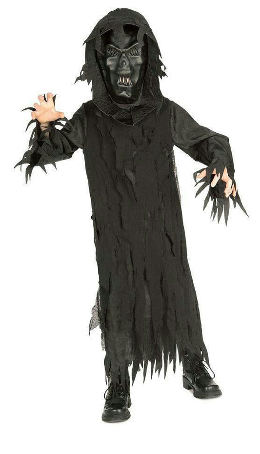 Rubie's Boy's Skeleton Lord Black Hooded Robe and Mask Child Costume Small 4-6