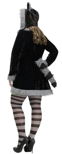 Women's Sexy Fantasy Deluxe Racy Raccoon Adult Costume S/M 2-8