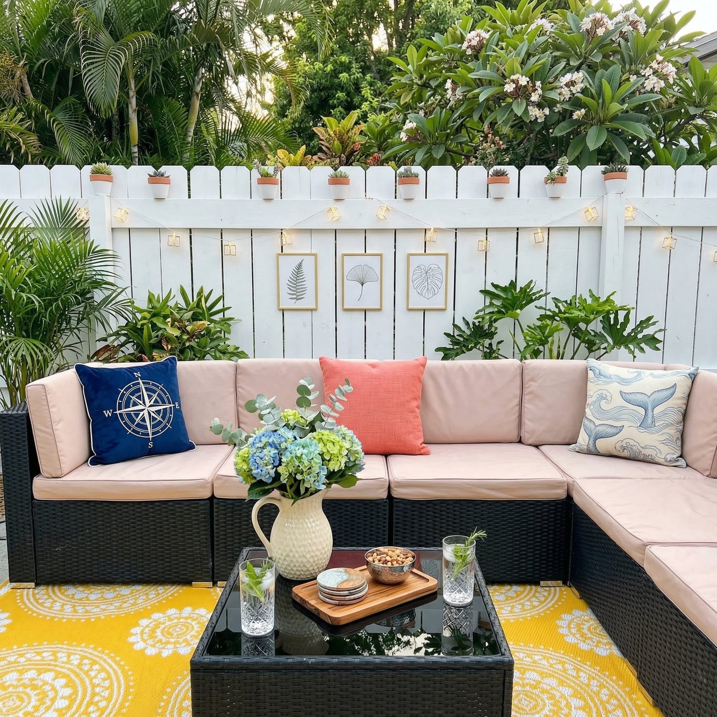 Axis 110" Classic Outdoor Sectional Set, 7-Piece