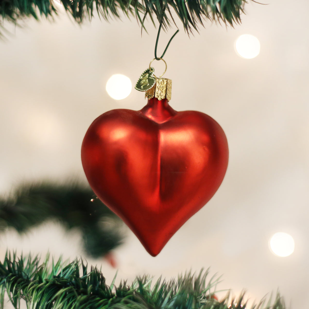 Large Matte Red Heart Ornament