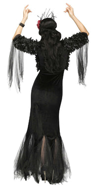 Fun World Women's Raven Mistress Adult Costume Gown Headpiece Small 4-6