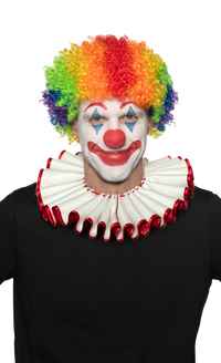 Reversible Clown Collar - Red/White Costume Accessory