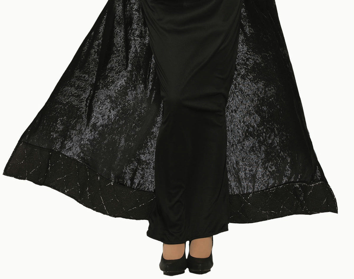 Royal Dark Queen Black Wicked Vampiress Dress Adult Costume