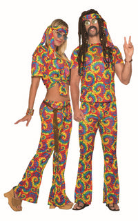 Tie Dye Far Out Hippie Unisex Adult Shirt and Pants Costume