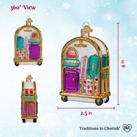 Hotel Luggage Cart Ornament