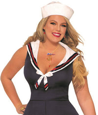 Sexy Ahoy Lady Navy Blue Women's Sailor Halloween Costume Plus