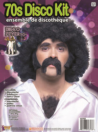 70's Disco Mustache Burns Chest Instant Disguise Hair Kit For Adults