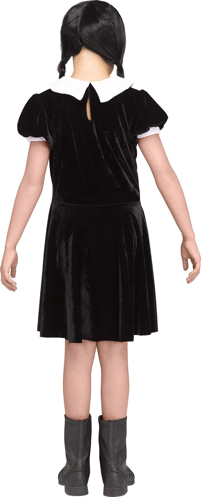 Gothic Girl Black Dress Wednesday Adams Child Costume Large 12-14