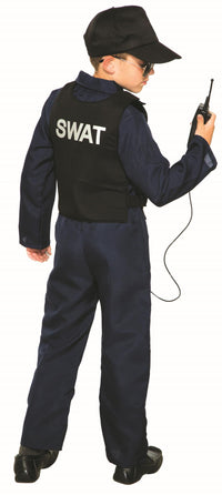 Police Swat Navy Blue Jumpsuit Costume Small 4-6