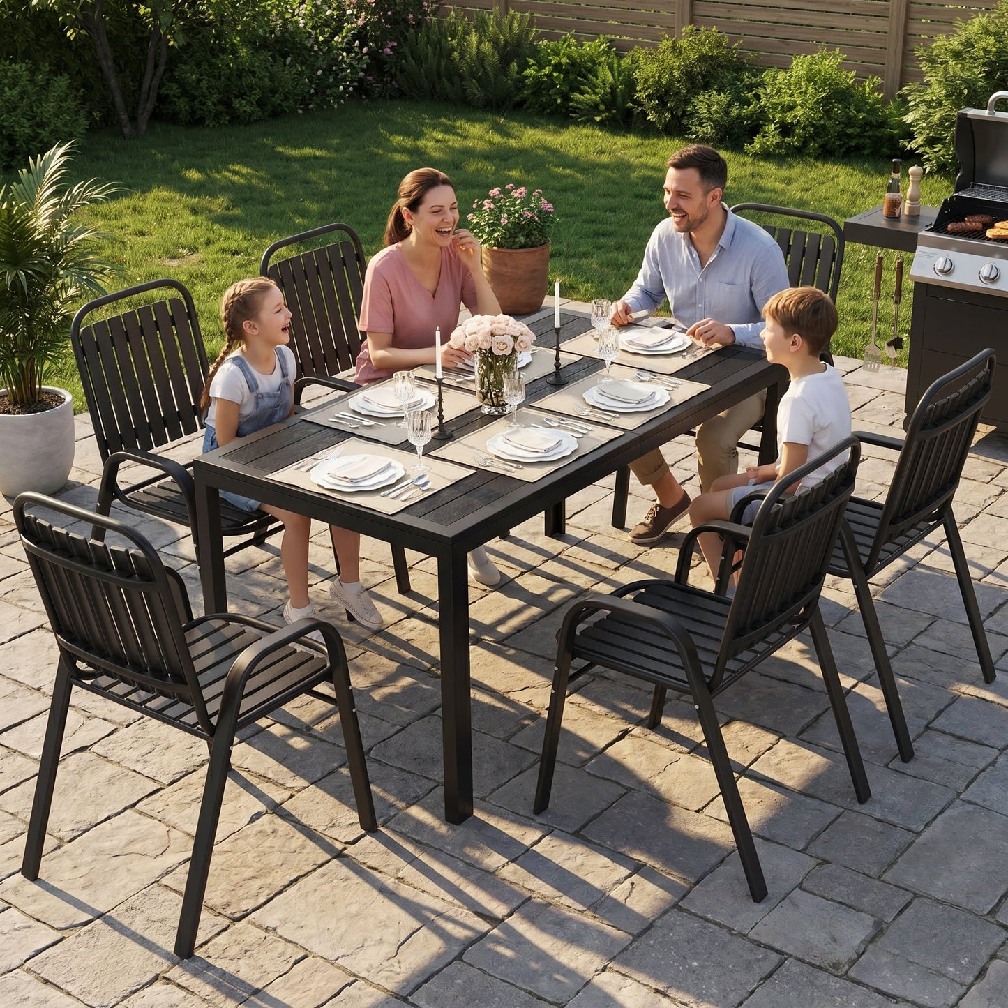 Forge Stackable Dining Set, 7-Piece