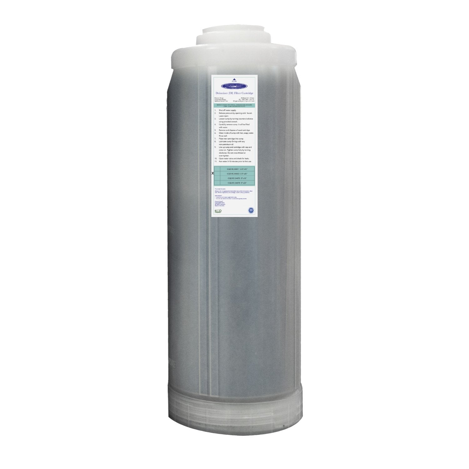 Ultra High Purity DI Resin Cartridge