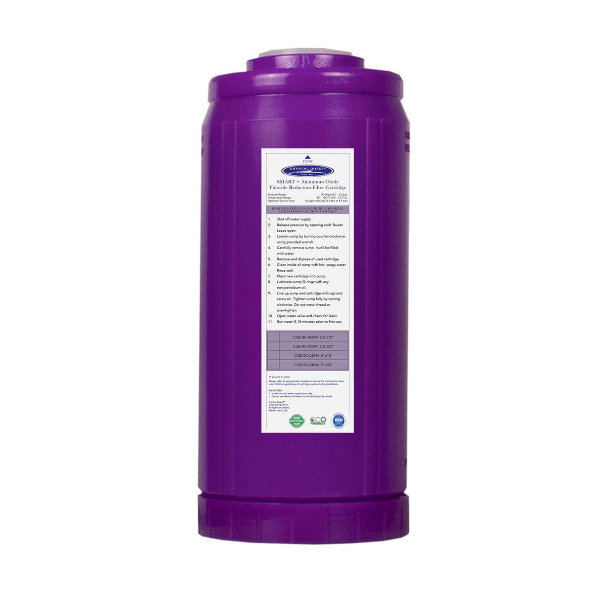 SMART + Aluminum Oxide Fluoride Reduction Filter Cartridge