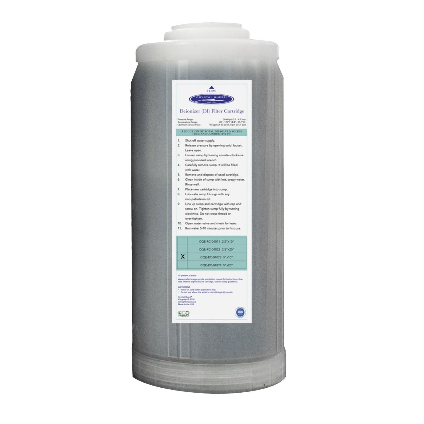 Ultra High Purity DI Resin Cartridge