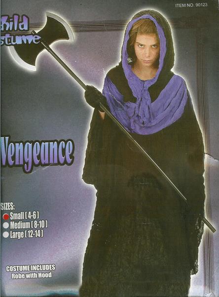 Child Vengeance Costume Horror Grim Reaper Robe Large