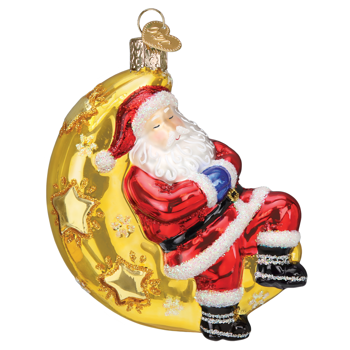 Moonlight Santa Ornament