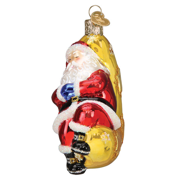 Moonlight Santa Ornament