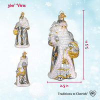 Sterling Santa Ornament