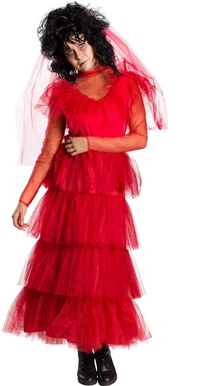Beetlejuice Red Lydia Wedding Dress Women's Costume