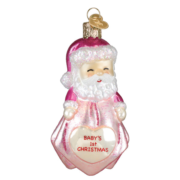Baby Girl's 1st Santa Lovey Ornament