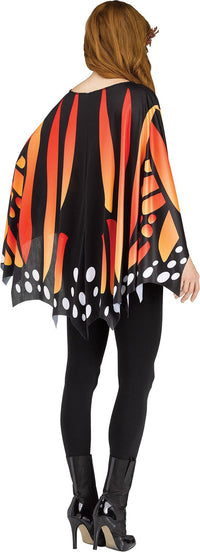 Monarch Butterfly Orange Poncho Women's Costume Accessory