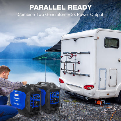 BILT HARD 4500W Dual Fuel Inverter Generator – Gas/Propane, Ducar® Engine, Quiet, CO Sensor, RV Ready, Portable Power for Home & Camping