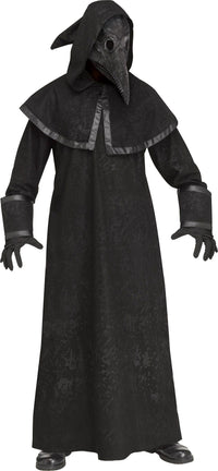 Black Plague Doctor Robe and Mask Adult Costume