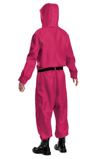 Squid Games Triangle Guard Jumpsuit and Mask Costume Adult Large/X-Large