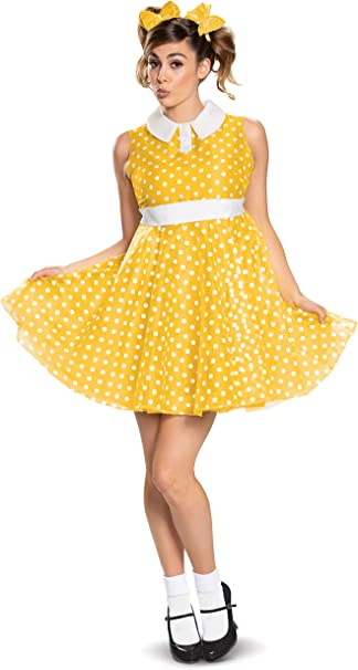 Gabby Yellow Polka Dot 50's Dress Toy Story Adult Halloween Costume