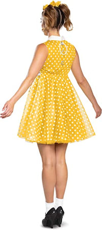 Gabby Yellow Polka Dot 50's Dress Toy Story Adult Halloween Costume XLarge 18-20
