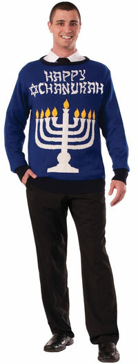 Chanukah Light Up Hanukkah Ugly Christmas Sweater Holiday Festive Large