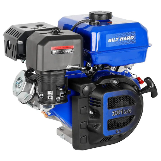 301cc 10HP Gas Powered Engine, Horizontal 4 Stroke OHV Gas Motor, Shaft 1" Diameter, 3.48" Length, 1/4" Keyway