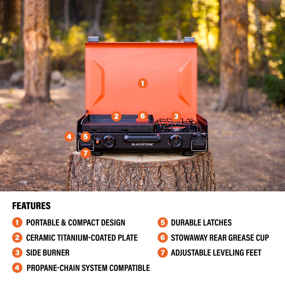 Blackstone OTG 12x14" Camping Griddle with Side Burner