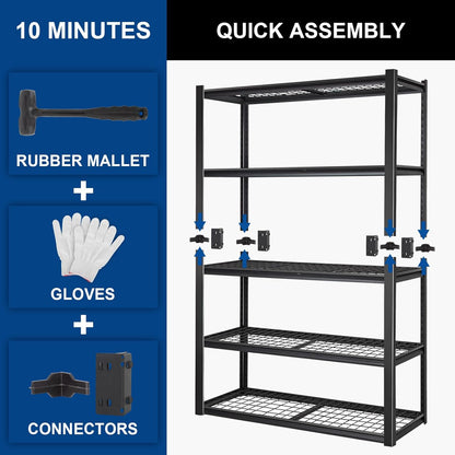 BILT HARD Garage Shelving 3000 LBS, 36" W x 18" D x 72" H Storage Shelves, Heavy Duty 5-Tier Metal Shelving Units with Adjustable Shelf, Steel Wire Utility Shelving