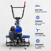 BILT HARD 99cc Gas Garden Tiller – Heavy-Duty 4-Cycle Engine, 24" Front Tines, Digs Up to 11.8" Deep – Perfect for Weeding, Cultivating & Soil Preparation